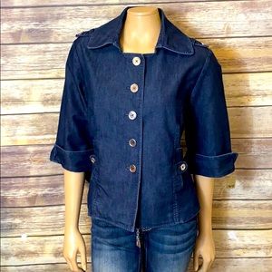 White House Black Market Denim Blazer Jacket 12